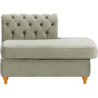 Chesterfield Straight RHF Corner Modular End (ESR), silver, Leg colour: aveo
