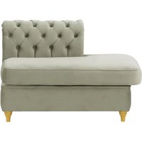 Chesterfield Straight RHF Corner Modular End (ESR), silver, Leg colour: like oak