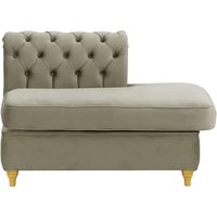 Chesterfield Straight RHF Corner Modular End (ESR), grey, Leg colour: like oak