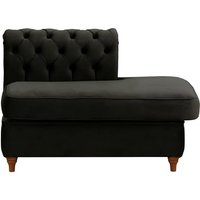 Chesterfield Straight RHF Corner Modular End (ESR), black, Leg colour: dark oak