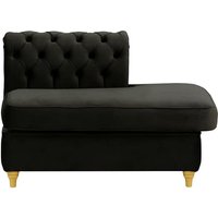 Chesterfield Straight RHF Corner Modular End (ESR), black, Leg colour: like oak