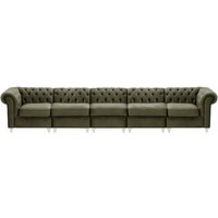 Chesterfield 5-piece Modular Sofa, graphite, Leg colour: white