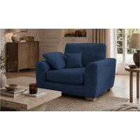 Ronay Armchair, Mid Boucle Dark Navy - dark blue, Leg colour: like oak