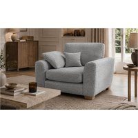 Ronay Armchair, Mid Boucle Grey - grey, Leg colour: like oak