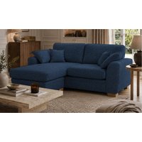 Ronay Universal Corner Sofa, Mid Boucle Dark Navy - dark blue, Leg colour: like oak