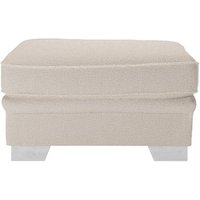 Ronay Footstool, boucle beige, Leg colour: white