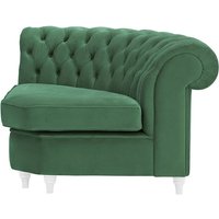 Chesterfield Curved Corner Modular Unit (CMC), dark green, Leg colour: white
