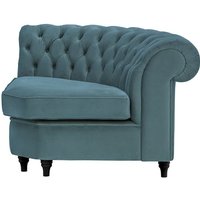 Chesterfield Curved Corner Modular Unit (CMC), dirty blue, Leg colour: black