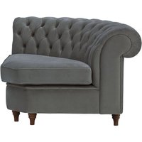 Chesterfield Curved Corner Modular Unit (CMC), graphite, Leg colour: dark oak