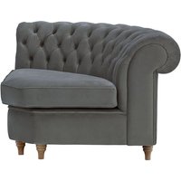 Chesterfield Curved Corner Modular Unit (CMC), graphite, Leg colour: wax black