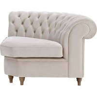 Chesterfield Curved Corner Modular Unit (CMC), light beige, Leg colour: wax black