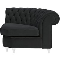 Chesterfield Curved Corner Modular Unit (CMC), black, Leg colour: white