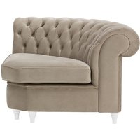 Chesterfield Curved Corner Modular Unit (CMC), mink, Leg colour: white