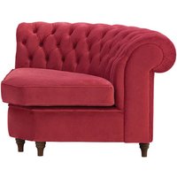 Chesterfield Curved Corner Modular Unit (CMC), dark red, Leg colour: like oak