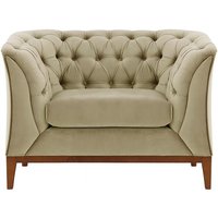 Chesterfield Modern Armchair Wood, mink, Leg colour: aveo