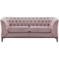 Chesterfield Modern 2 Seater Sofa Wood, lilac, Leg colour: black