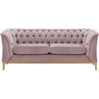 Chesterfield Modern 2 Seater Sofa Wood, lilac, Leg colour: like oak