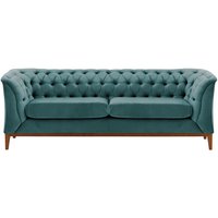 Chesterfield Modern 2,5 Seater Sofa Wood, V 33 - Rust, Leg colour: white
