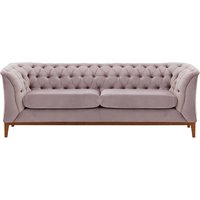 Chesterfield Modern 2,5 Seater Sofa Wood, lilac, Leg colour: aveo
