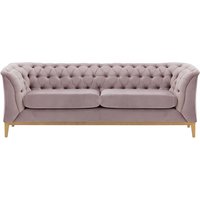 Chesterfield Modern 2,5 Seater Sofa Wood, lilac, Leg colour: like oak