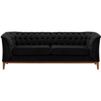 Chesterfield Modern 2,5 Seater Sofa Wood, black, Leg colour: aveo