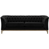 Chesterfield Modern 2,5 Seater Sofa Wood, black, Leg colour: wax black