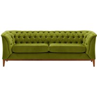 Chesterfield Modern 2,5 Seater Sofa Wood, olive green, Leg colour: aveo