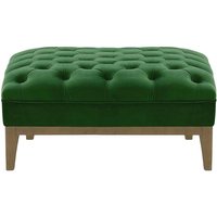 Chesterfield Modern Footstool Wood, dark green, Leg colour: wax black