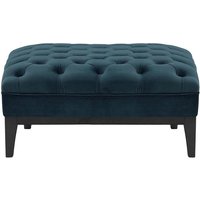 Chesterfield Modern Footstool Wood, blue, Leg colour: black