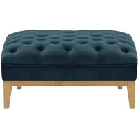 Chesterfield Modern Footstool Wood, blue, Leg colour: like oak