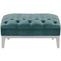 Chesterfield Modern Footstool Wood, dirty blue, Leg colour: white