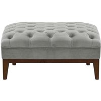 Chesterfield Modern Footstool Wood, silver, Leg colour: dark oak