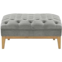 Chesterfield Modern Footstool Wood, silver, Leg colour: like oak