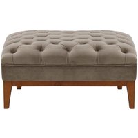 Chesterfield Modern Footstool Wood, grey, Leg colour: aveo