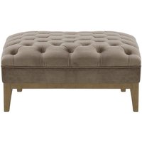 Chesterfield Modern Footstool Wood, grey, Leg colour: wax black