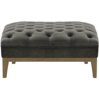 Chesterfield Modern Footstool Wood, graphite, Leg colour: wax black