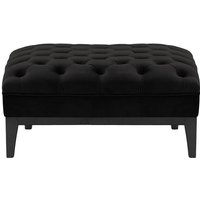 Chesterfield Modern Footstool Wood, black, Leg colour: black