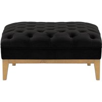 Chesterfield Modern Footstool Wood, black, Leg colour: like oak