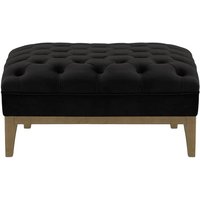 Chesterfield Modern Footstool Wood, black, Leg colour: wax black