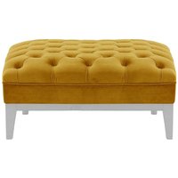Chesterfield Modern Footstool Wood, mustard, Leg colour: white