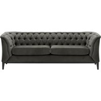 Chesterfield Modern 2,5 Seater Sofa Wood, graphite, Leg colour: black
