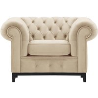 Chesterfield Grand Armchair, light beige, Leg colour: black
