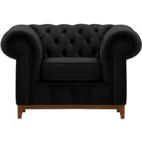 Chesterfield Grand Armchair, black, Leg colour: aveo