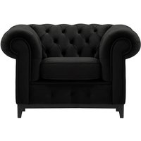Chesterfield Grand Armchair, black, Leg colour: black