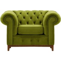 Chesterfield Grand Armchair, olive green, Leg colour: aveo