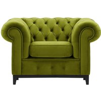 Chesterfield Grand Armchair, olive green, Leg colour: black