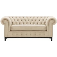 Chesterfield Grand 2 Seater Sofa, light beige, Leg colour: black