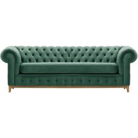 Chesterfield Grand 3 Seater Sofa, dirty blue, Leg colour: like oak