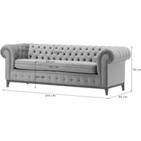 Chesterfield Grand 3 Seater Sofa, lime, Leg colour: like oak
