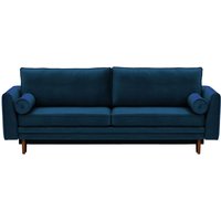 Cornelia Sofa Bed with Storage, blue, Leg colour: dark oak